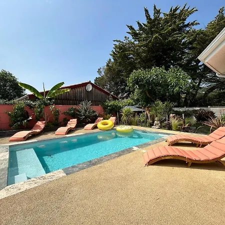 度假居 Maisons Proche De L'ocean Avec Piscine 拉卡诺