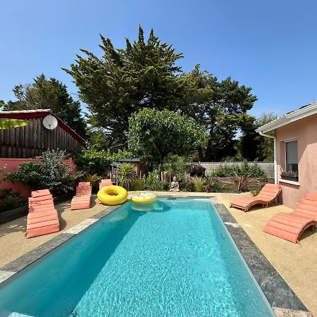 度假居 Maisons Proche De L'ocean Avec Piscine 拉卡诺